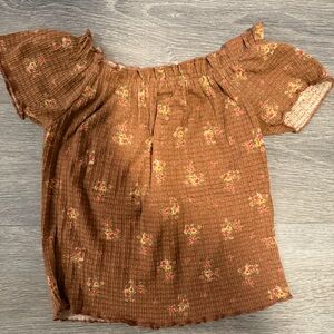 ⭐️by & by Floral Brown Off-Shoulder Blouse